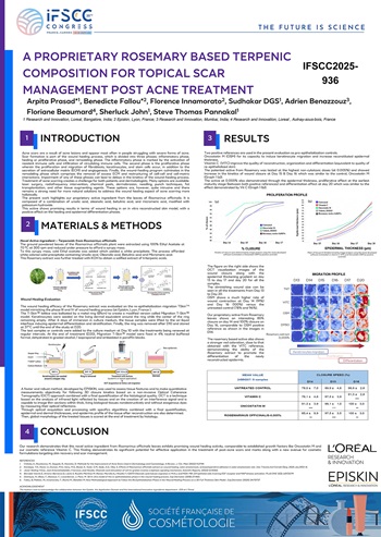 EPISKIN Poster for IFSCC PROPRIETARY ROSEMARY FOR TOPICAL SCAR MANAGEMENT POST ACNE TREATMENT